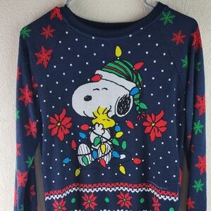 Snoopy & Friends Christmas Sweater Woodstock Holiday Pullover Extra Small